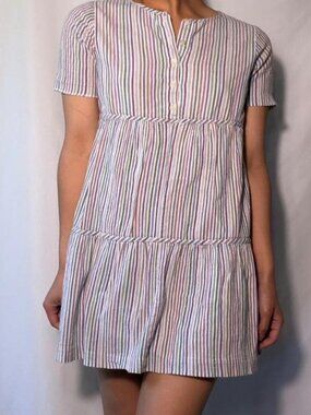 Madewell striped tiered mini dress